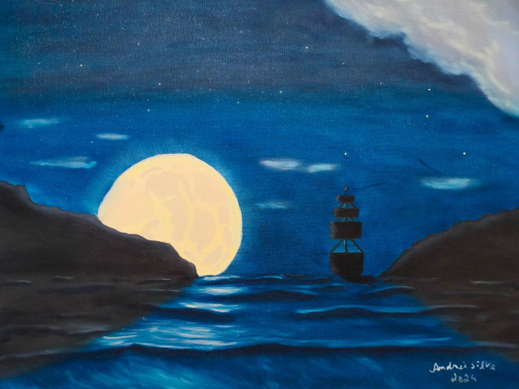Pintura Viagem mística do Artista Andrei Silva