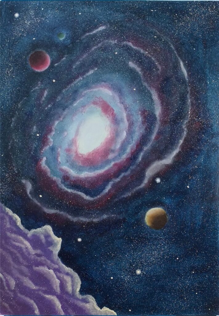 Pintura Sonho Galático de Andrei Silva explorando subjetividade e imaginação em diálogo com o Expressionismo
