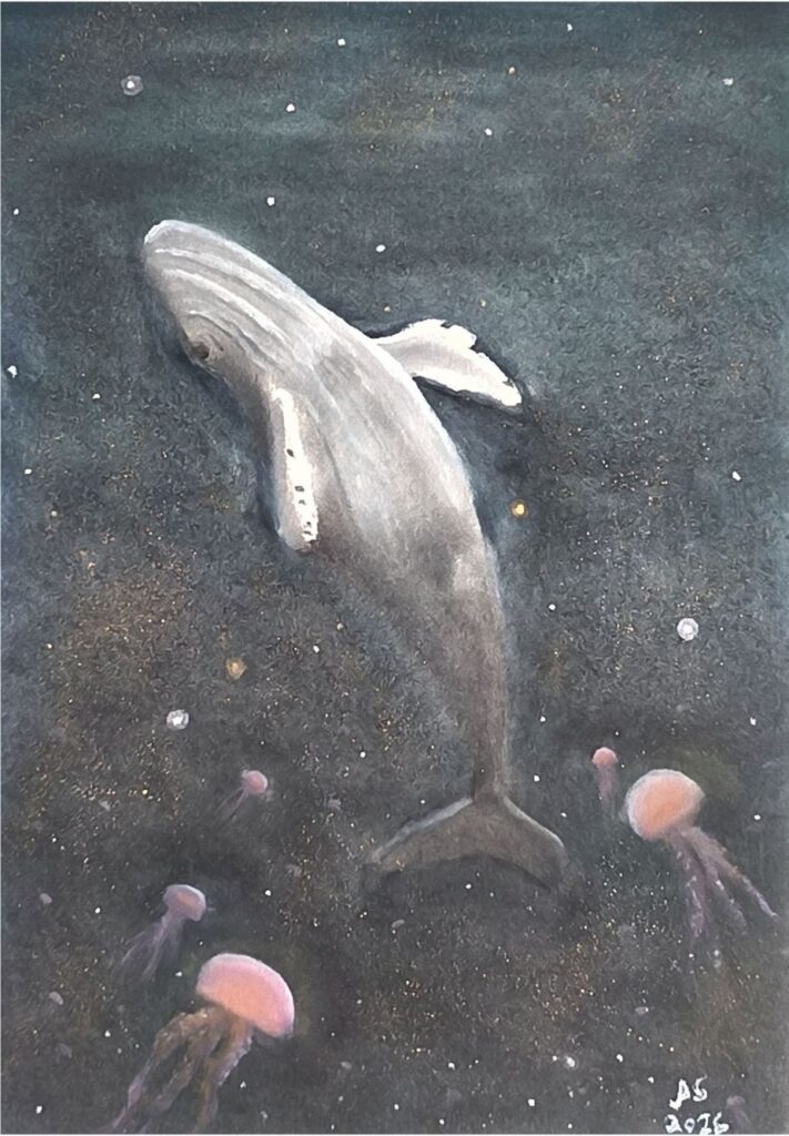 Oceano Cósmico, pintura abstrata de Andrei Silva